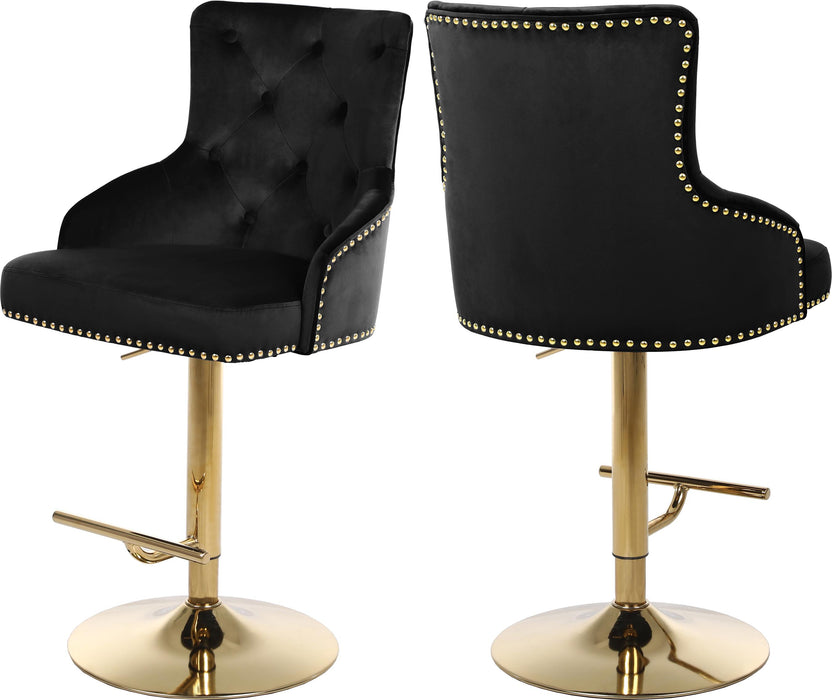 Claude Black Velvet Adjustable Stool