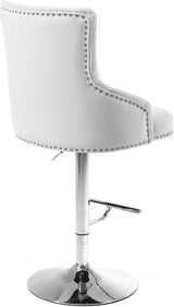 Claude White Velvet Adjustable Stool