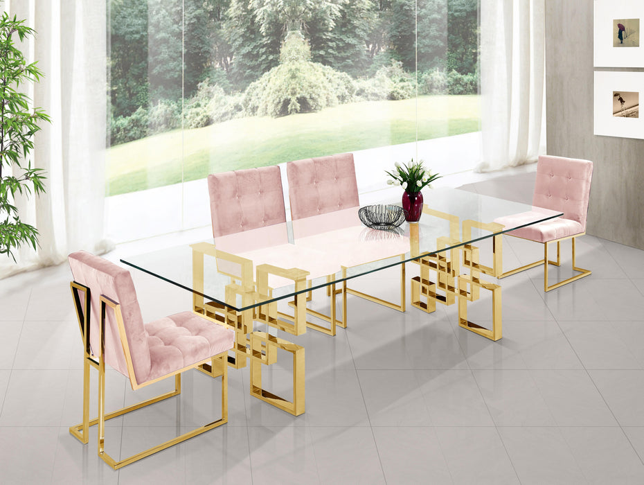 Pierre Pink Velvet Dining Chair