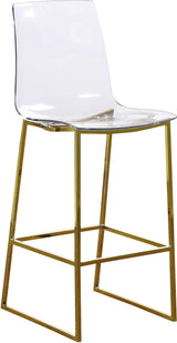 Lumen Gold Metal/Lucite Polycarbonate Stool