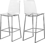 Lumen Chrome Metal/Lucite Polycarbonate Stool