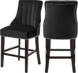 Oxford Black Velvet Stool