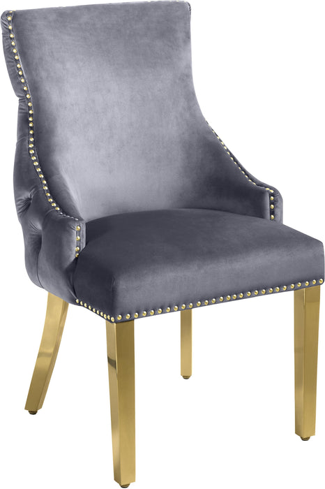 Tuft Grey Velvet Dining Chair