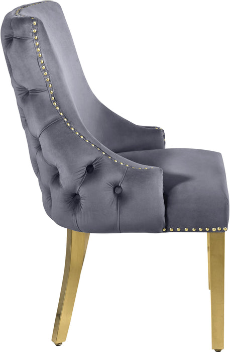 Tuft Grey Velvet Dining Chair