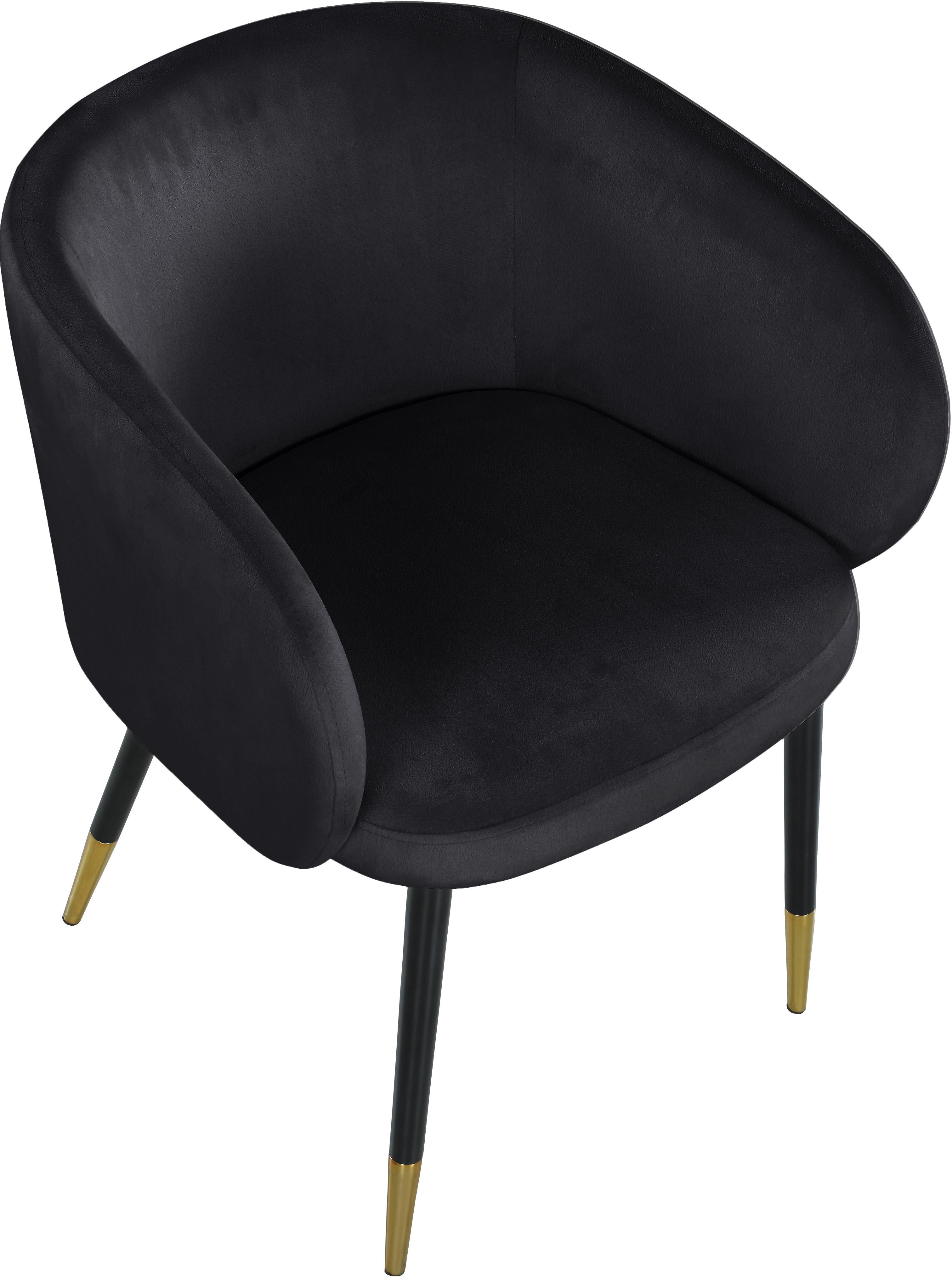 Louise Black Velvet Dining Chair - Thumbnail 3