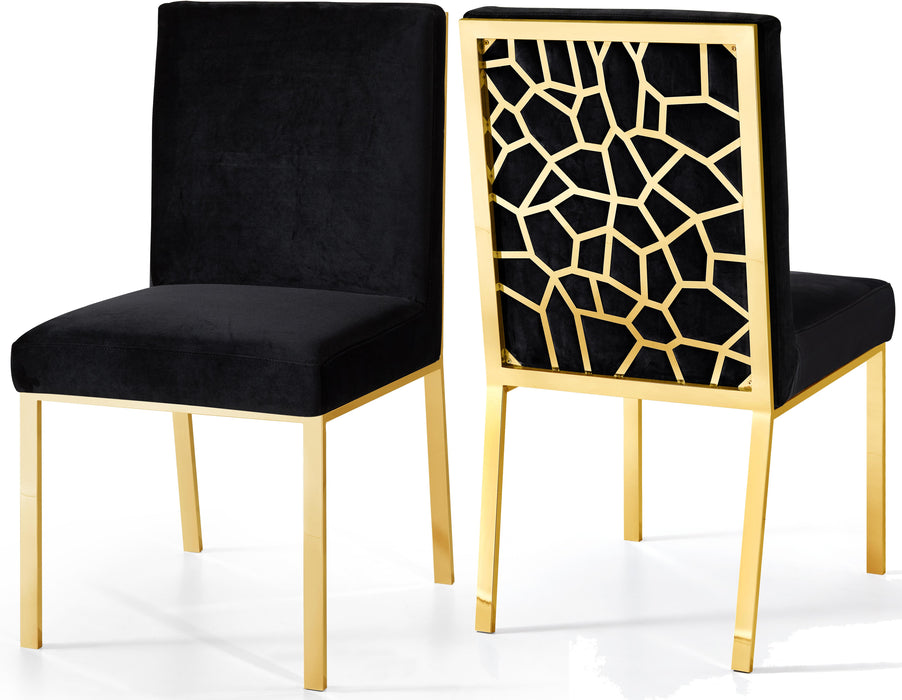 Opal Black Velvet Dining Chair