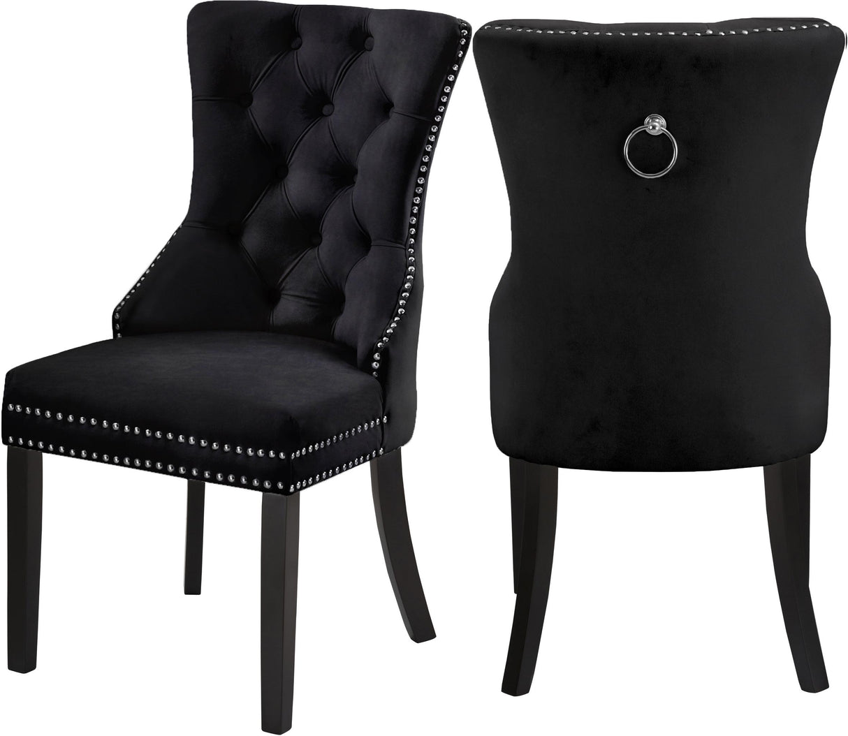 Nikki Black Velvet Dining Chair