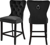 Nikki Black Velvet Stool