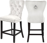 Nikki Cream Velvet Stool