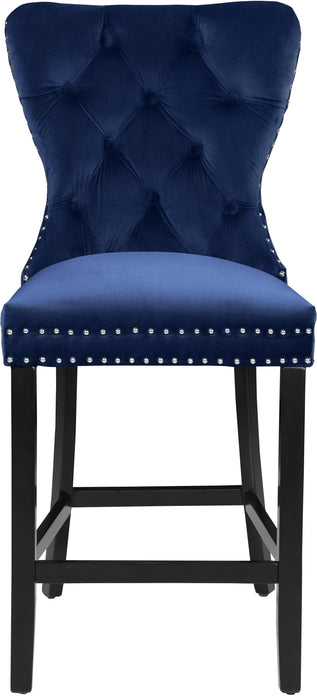 Nikki Navy Velvet Stool