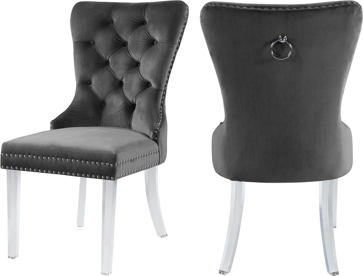 Miley Grey Velvet Dining Chair