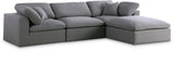 Serene Grey Linen Fabric Deluxe Cloud Modular Sectional