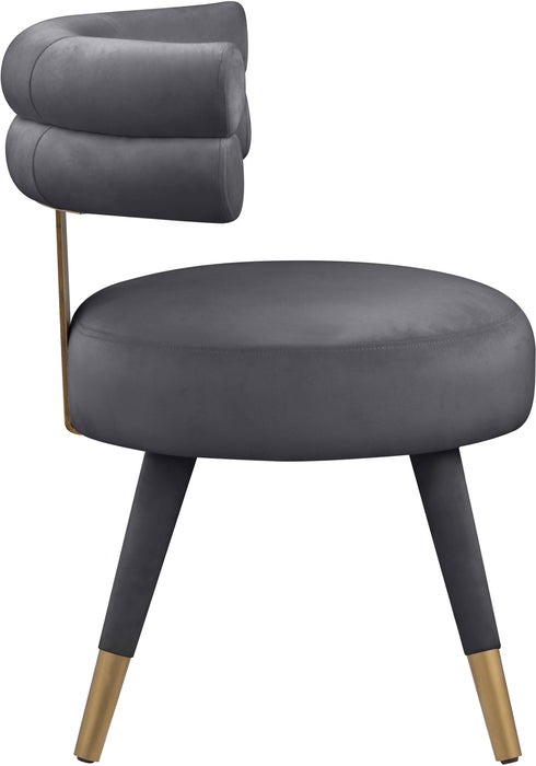 Fitzroy Grey Velvet Dining Chair