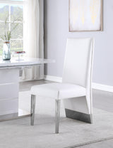 Porsha White Faux Leather Dining Chair