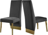 Porsha Grey Velvet Dining Chair