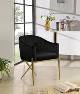 Xavier Black Velvet Dining Chair
