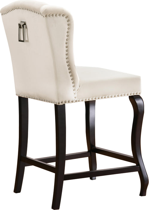 Suri Cream Velvet Stool