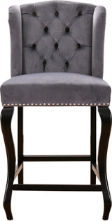 Suri Grey Velvet Stool