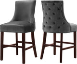Hannah Grey Velvet Stool