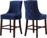 Hannah Navy Velvet Stool