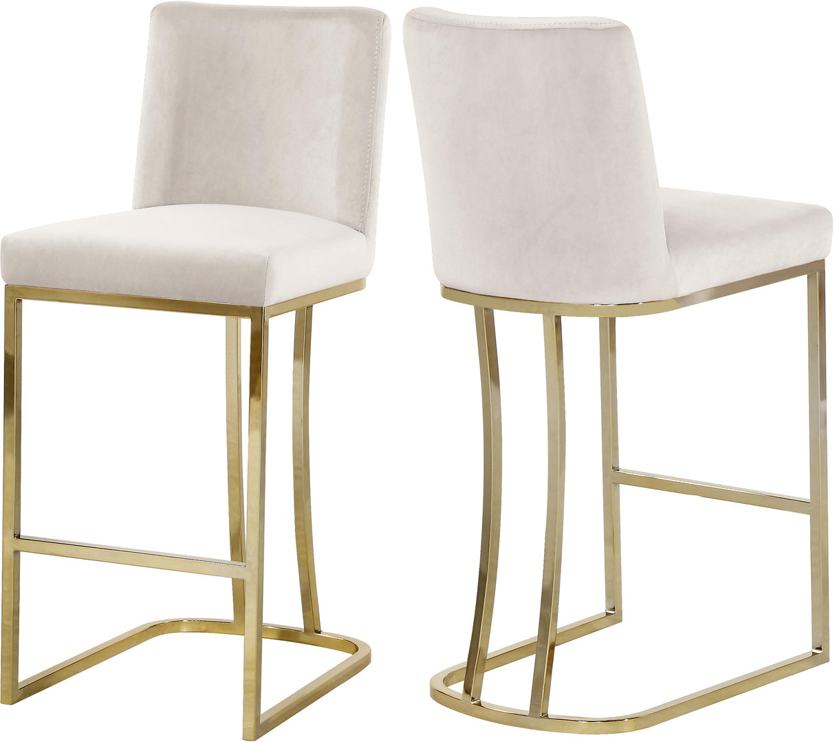Heidi Cream Velvet Stool