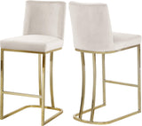 Heidi Cream Velvet Stool