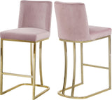 Heidi Pink Velvet Stool