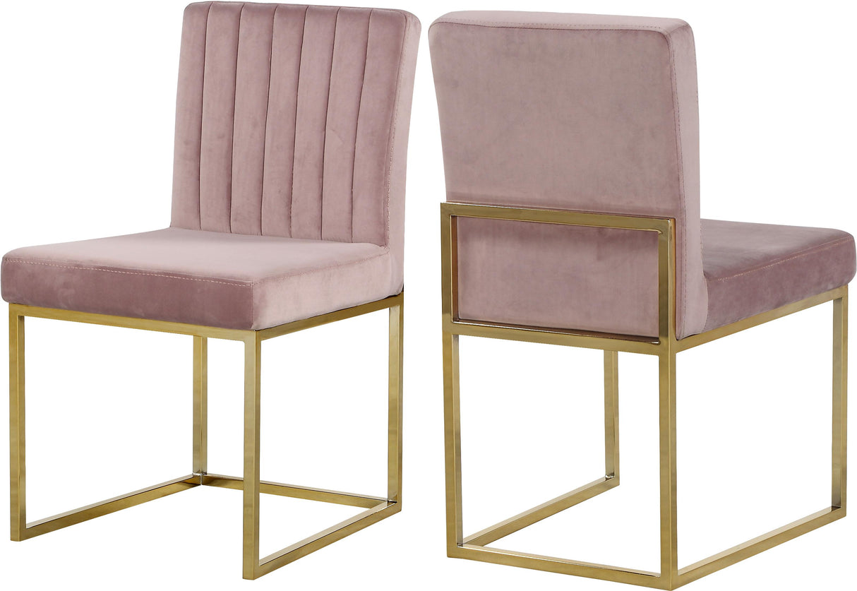 Giselle Pink Velvet Dining Chair