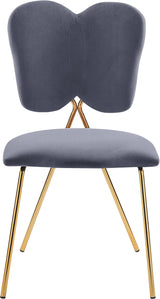 Angel Grey Velvet Dining Chair