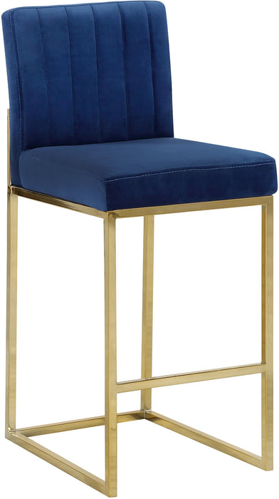 Giselle Navy Velvet Stool