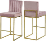 Giselle Pink Velvet Stool