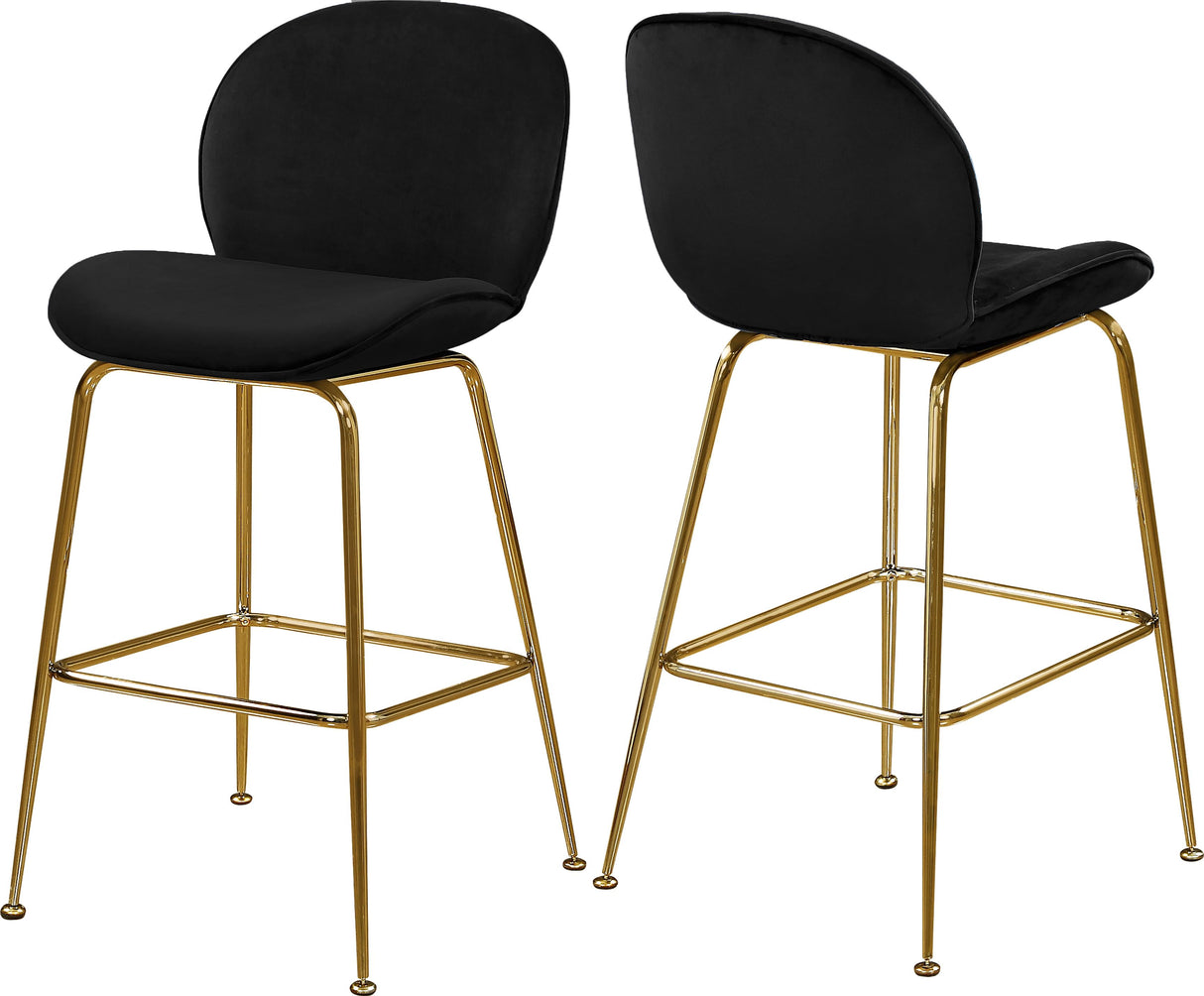 Paris Black Velvet Stool