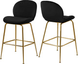 Paris Black Velvet Stool