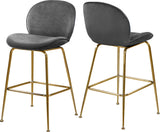 Paris Grey Velvet Stool