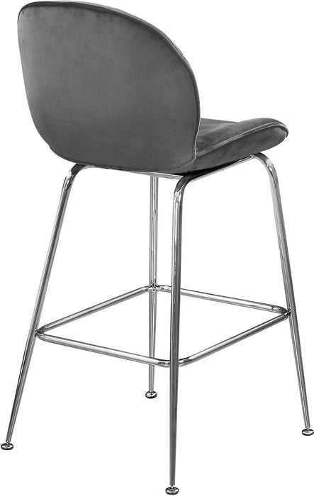 Paris Grey Velvet Stool