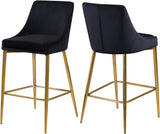 Karina Black Velvet Stool