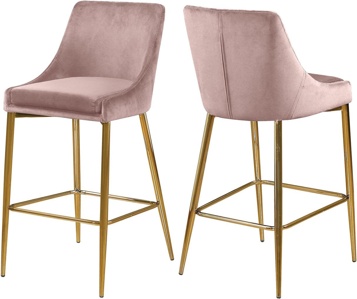 Karina Pink Velvet Stool