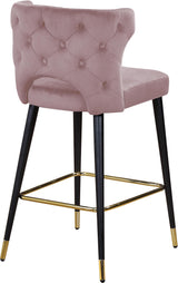 Kelly Pink Velvet Stool