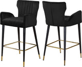 Luxe Black Velvet Stool