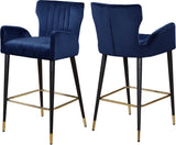 Luxe Navy Velvet Stool