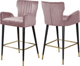 Luxe Pink Velvet Stool