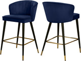 Cassie Navy Velvet Stool