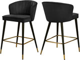 Cassie Black Velvet Stool