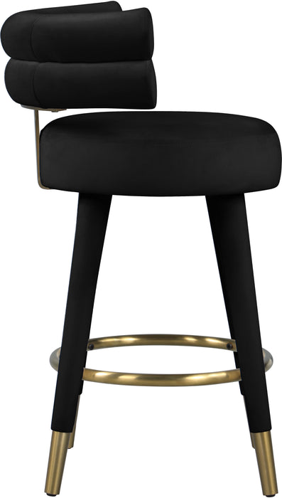 Fitzroy Black Velvet Counter Stool