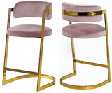 Stephanie Pink Velvet Stool