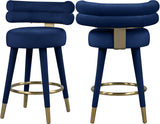 Fitzroy Navy Velvet Counter Stool
