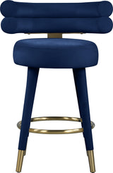 Fitzroy Navy Velvet Counter Stool
