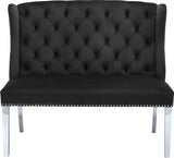 Suri Black Velvet Settee Bench