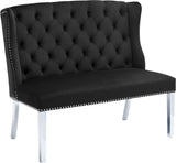 Suri Black Velvet Settee Bench