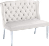 Suri Cream Velvet Settee Bench
